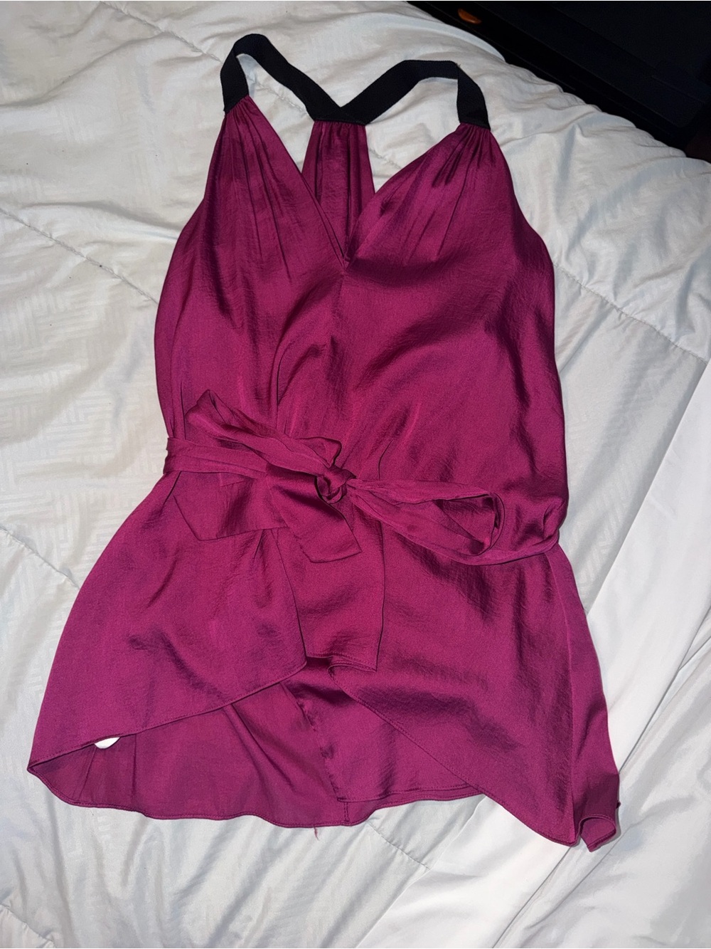 BCBGMAXAZRIA Kieley Halter Tie Waist Top Women’s Purple Sleeveless Blouse XS